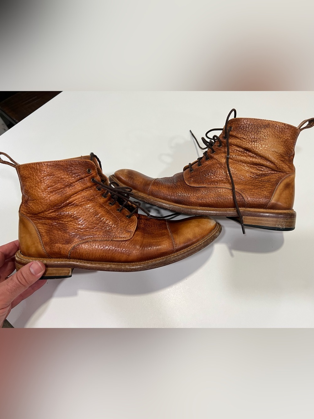 Taft Rome Men's Leather Lace-Up Boots in Brown